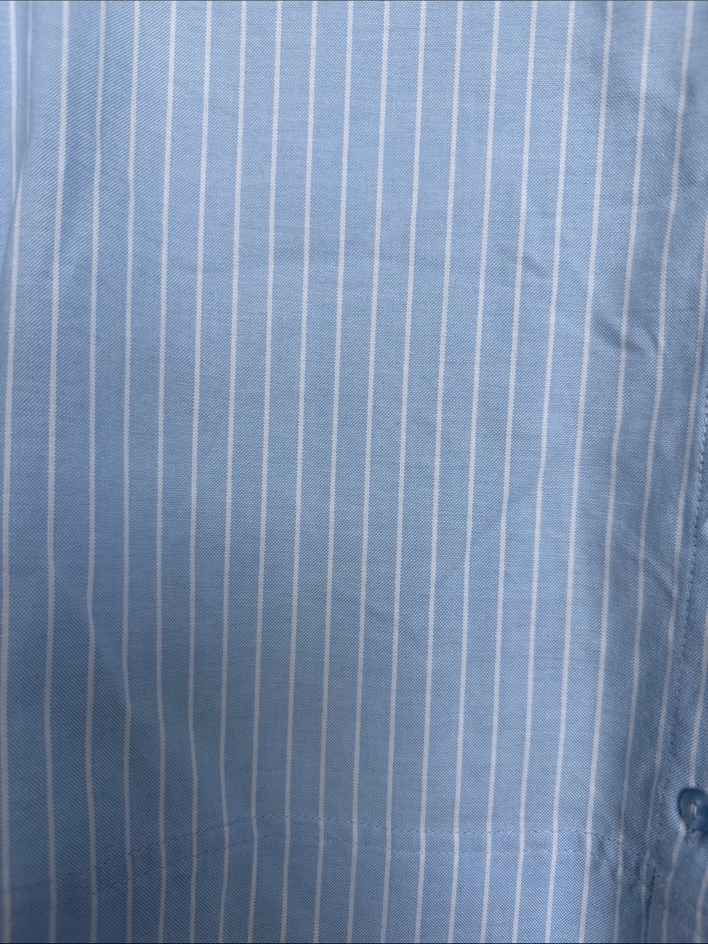 Striped Light Blue Button-Front Blouse - Picture 2 of 2